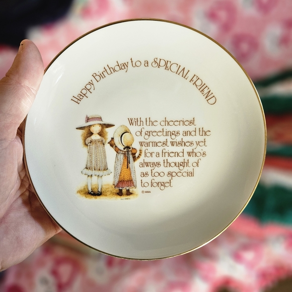 Holly Hobbie 6" plate Happy Birthday Lasting Memories Fine Porcelain Japan - Picture 2 of 5